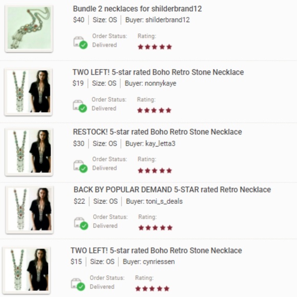 RESTOCK!! 5-Star Long Stone Retro Boho Necklace - Picture 8 of 8